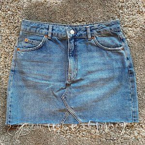 TopShop Moto Mini Denim Skirt High Waisted Jean